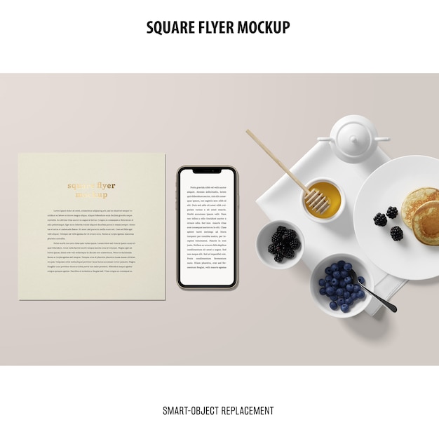 PSD gratuito square flyer mockup