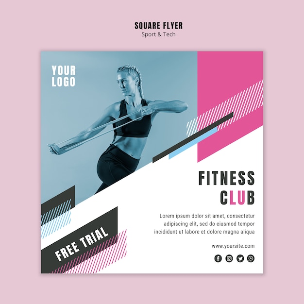 Square flyer for sport and fitness