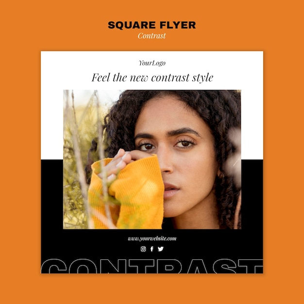 Square flyer template for contrasting style