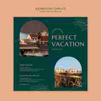 Free PSD square flyer template for luxury vacation rentals