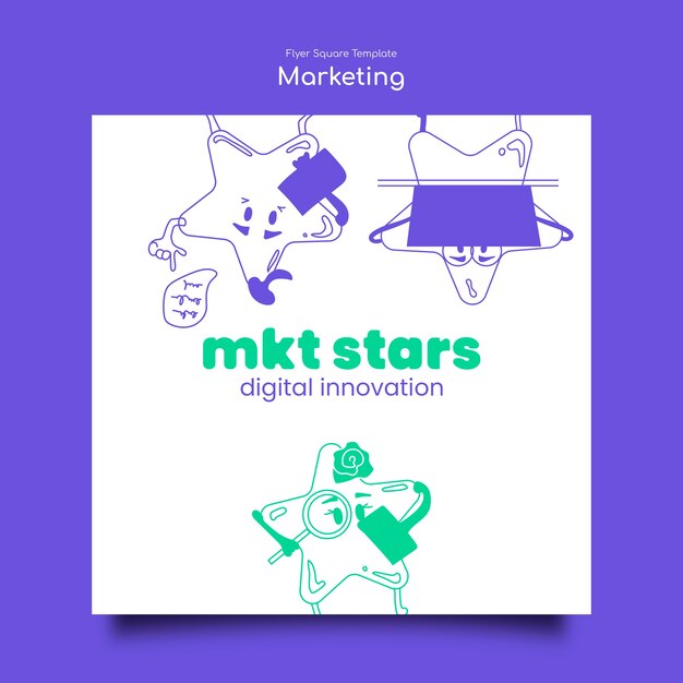 Square flyer template for marketing company