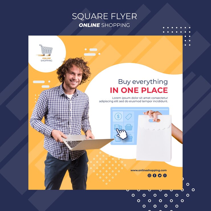 Free PSD square flyer template for online shopping