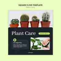 Free PSD square flyer template for plant care