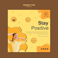 Free PSD square flyer template with stay positive