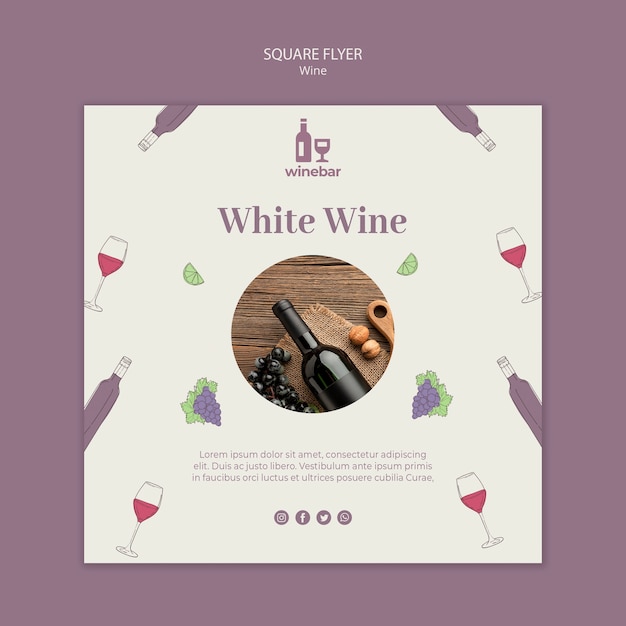 Square flyer for wine tasting