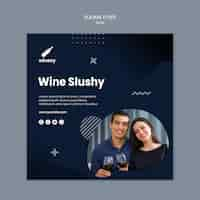 Free PSD square flyer with couple for winery