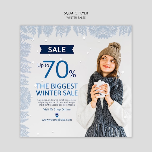 Square flyer with winter sales