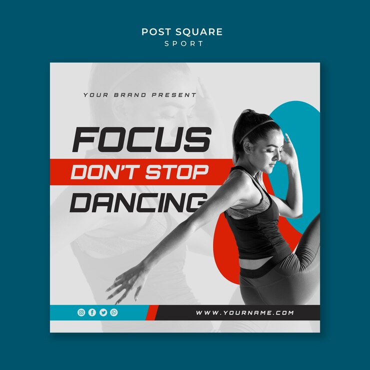 Free PSD square post sport concept