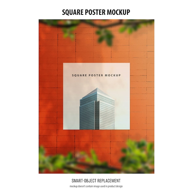 Free PSD square poster mockup