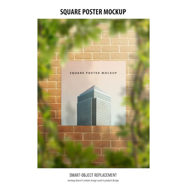 Square Poster Mockup – Free PSD Download