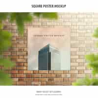 Free PSD square poster mockup