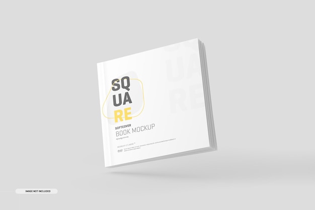 Square softcover book mockup Free Psd