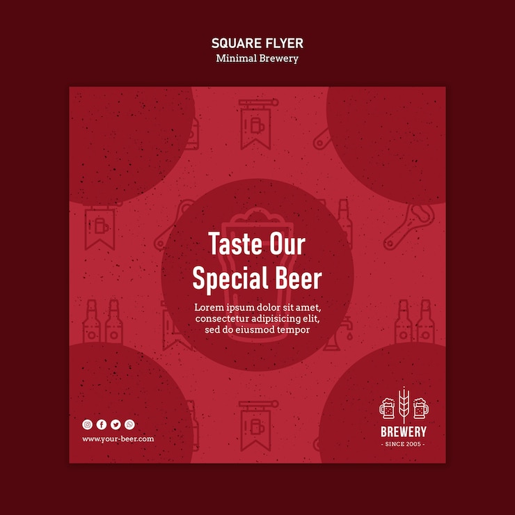 Free PSD squared flyer for beer tasting