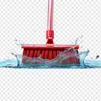 Free PSD squeegee mop isolated on transparent background