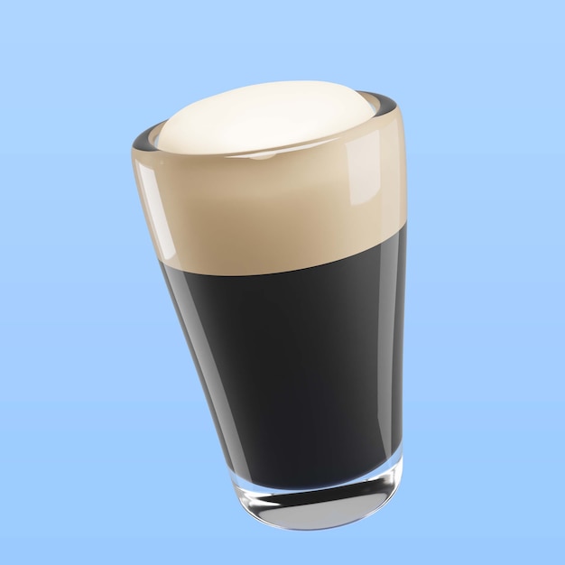 St patrick's day black beer icon render