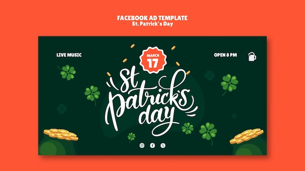 St patrick's day celebration facebook template