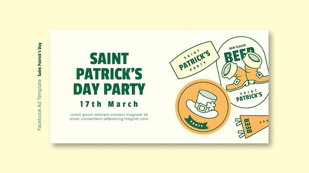 St patrick's day celebration facebook template