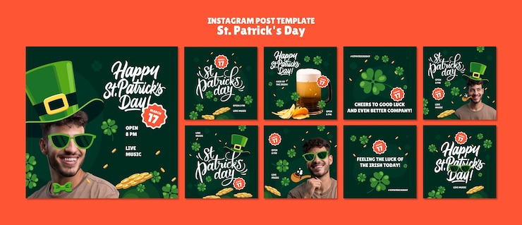 Бесплатный PSD празднование дня святого патрика в instagram