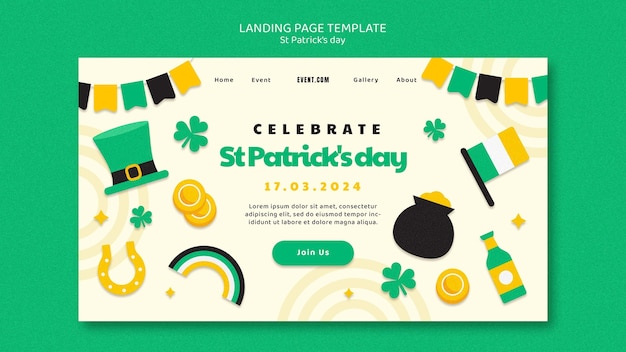 Free PSD st patrick's day celebration landing page