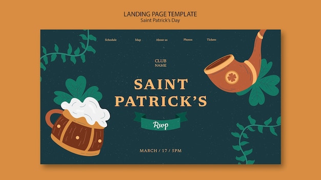 Free PSD st patrick's day celebration landing page