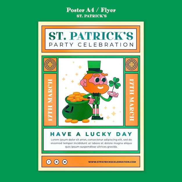 Free PSD st. patrick's day celebration poster template