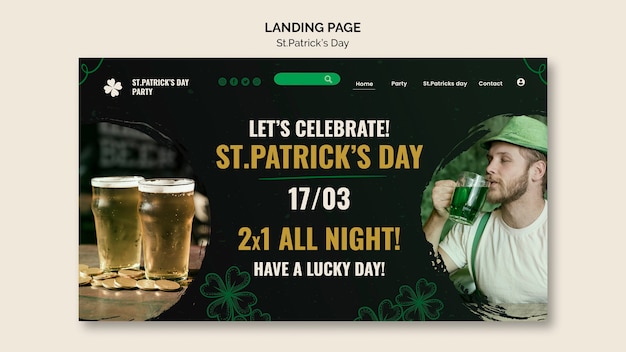 Free PSD st. patrick's day celebration web template