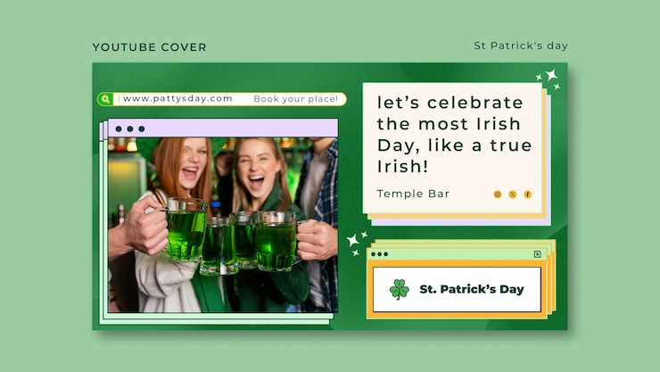 Free PSD st patrick's day celebration  youtube cover