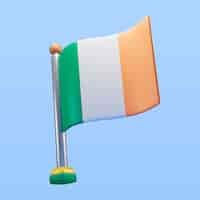 Free PSD st patrick's day flag icon render