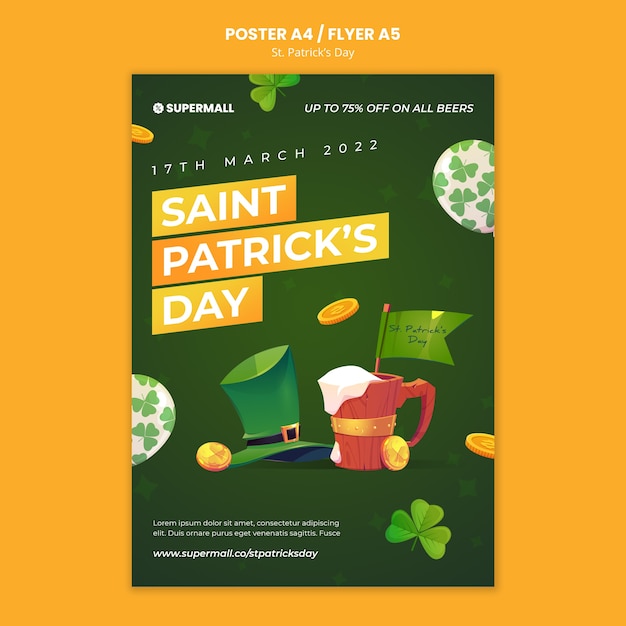 Free PSD st. patrick's day flyer template