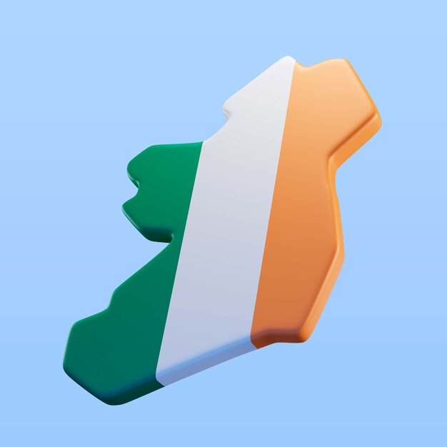 St patrick's day ireland flag icon render