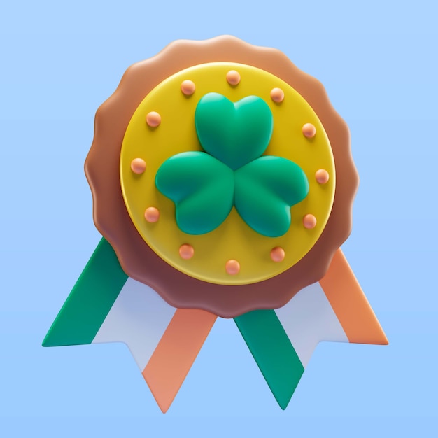 Free PSD st patrick's day shamrock medal icon render