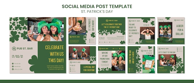 St. patrick's day social media post template