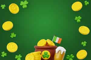 PSD gratuito st. patrick's day sullo sfondo della natura morta