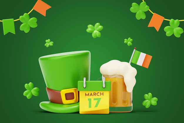 St. patrick's day sullo sfondo della natura morta