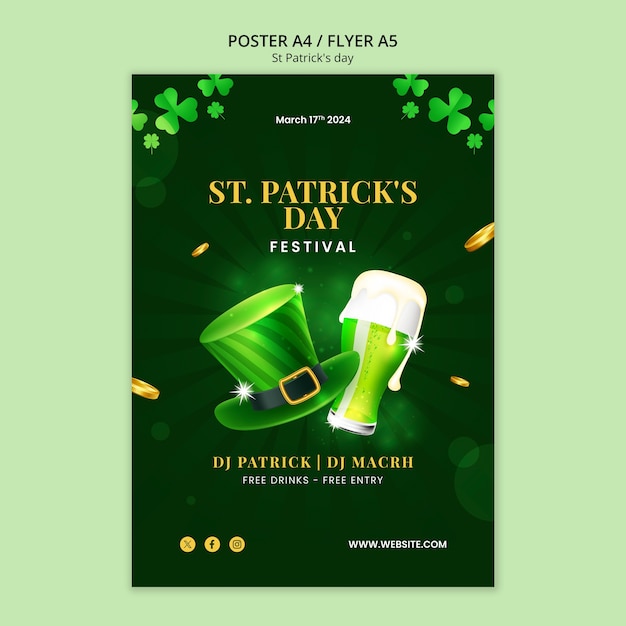 Free PSD st. patrick's day template design