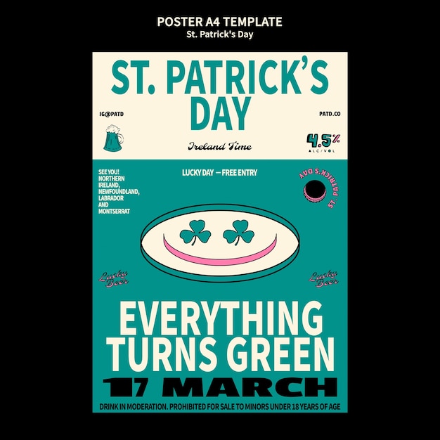 Free PSD st. patrick's day template design