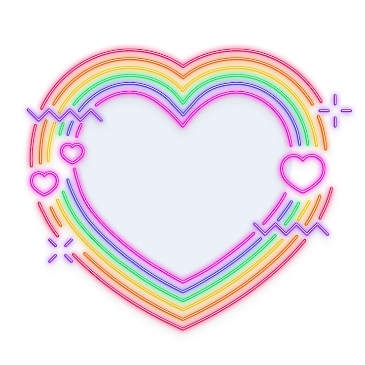 Free PSD st valentine's day neon sign isoltated