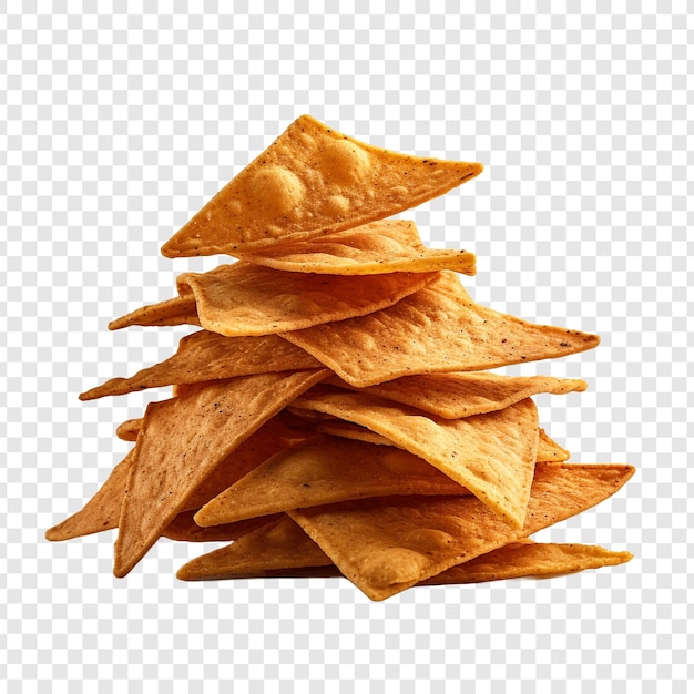 Free PSD stack of chili tortilla chips isolated on transparent background