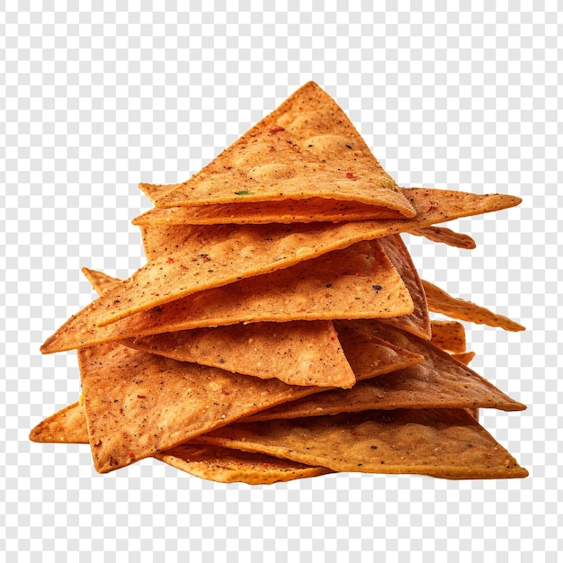 Free PSD stack of chili tortilla chips isolated on transparent background