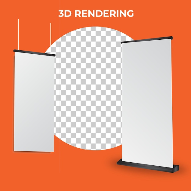 stand banner 3d render promotion sign