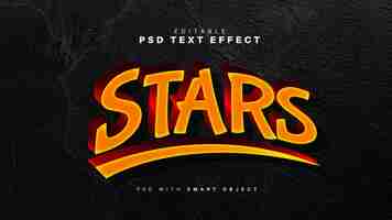 Free PSD stars text effect