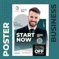 Free PSD start now business poster template