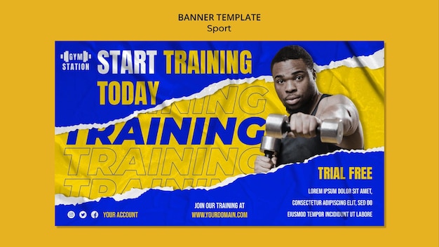 Free PSD start training banner template