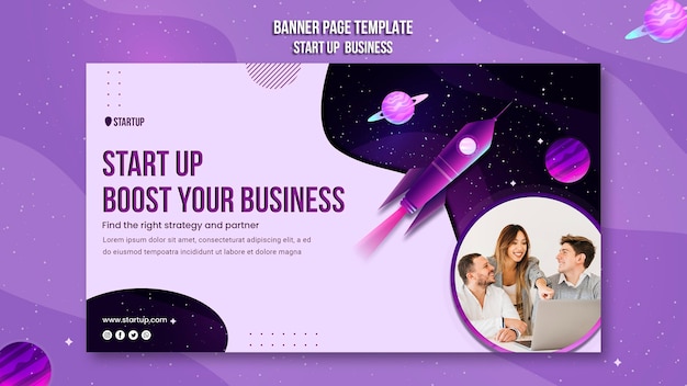 Start up business concept banner template