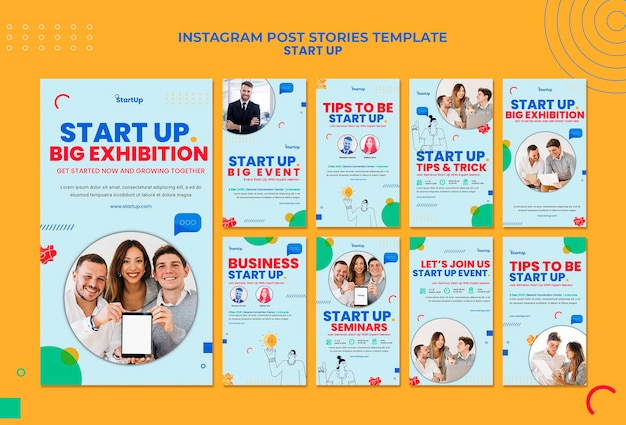 Free PSD start up instagram stories collection