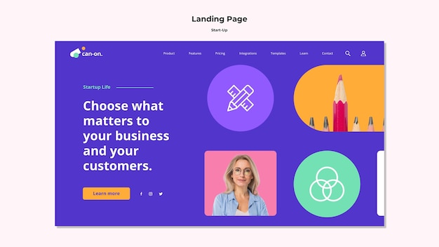 Start-up landing page template