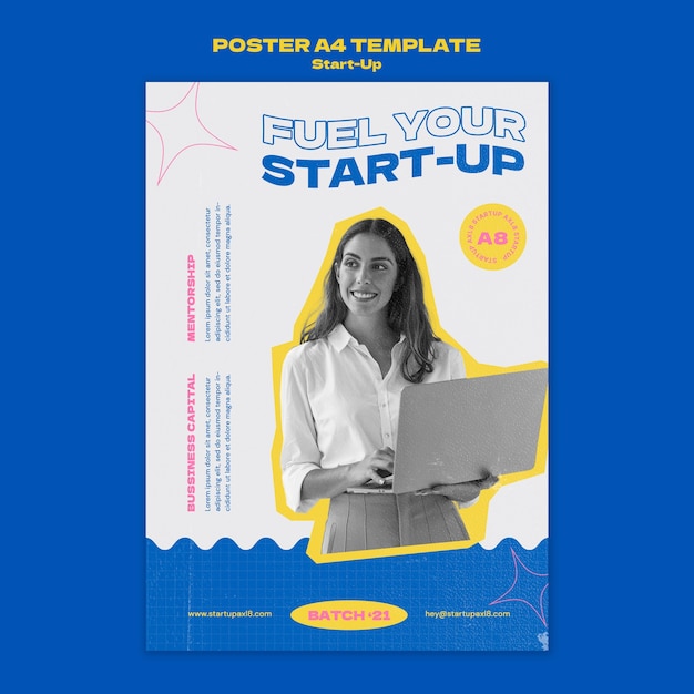 Free PSD startup poster design template