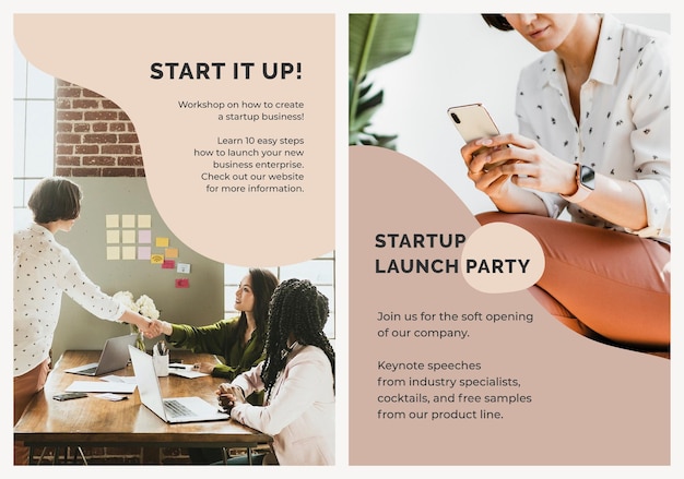 Free PSD startup poster template psd for small business