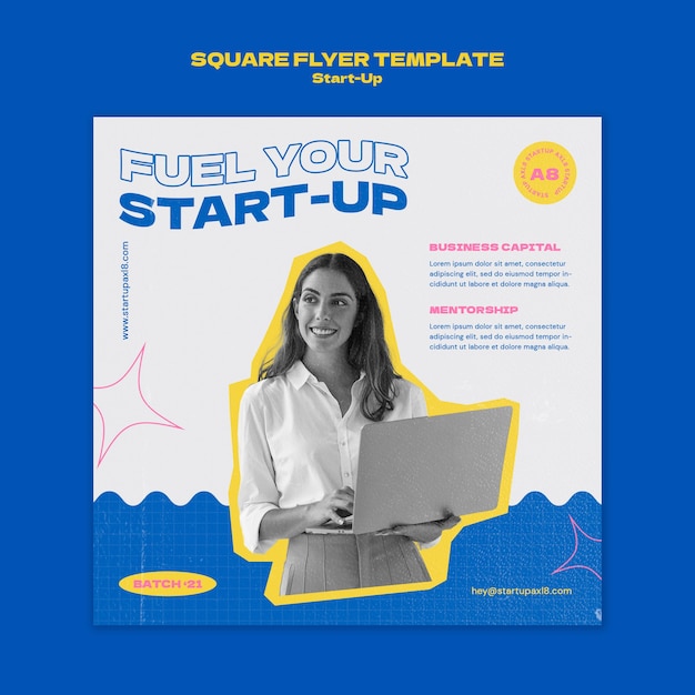 Free PSD startup square flyer design template