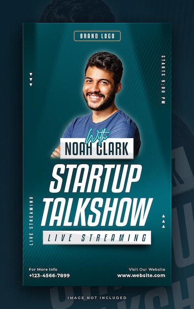 Startup talk show live streaming instagram post story template